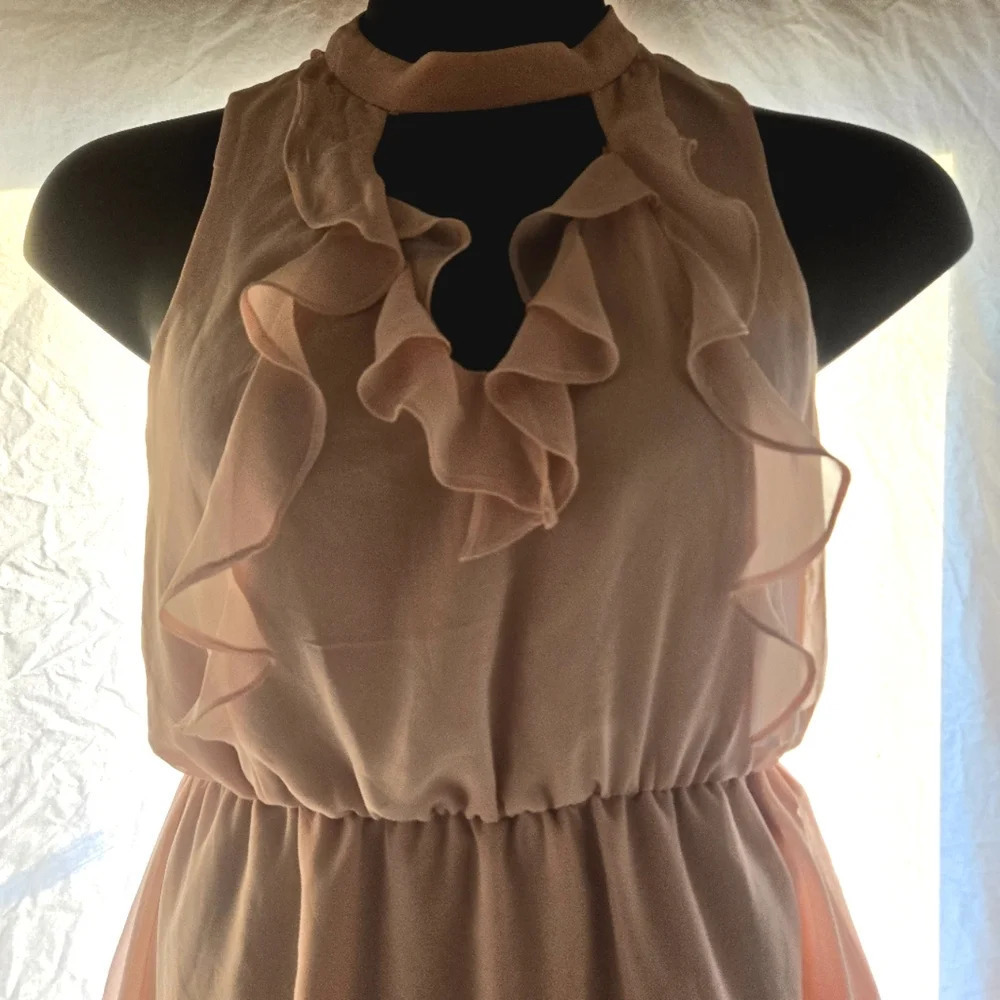 Pretty Blush Pink Ruffle Dress EUC - Picture 3 of 12